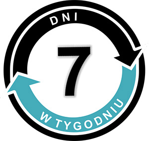 7 dni w tygodniu 24 godziny na dobę