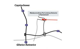 Pyrzowice parking - mapka dojazdu